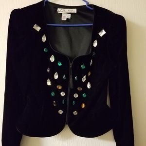 Lillie Ruben velour  jacket vintage embellished S